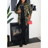 Seltaon Casual Ripped Camo Jacket for Women Fall Camouflage Army