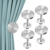 KOLAKO Curtain Holdbacks, Silver Curtain Tie Back Hooks, Metal Wall