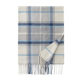 CALVIN & OLIVIA Ultra-Soft Winter Cashmere Feel Scarf Plaid Multi-Color Warm Long Unisex Winter Scarves Perfect Holiday Gift for Women Men Amazing Cream Light Blue Plaid