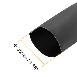 sourcing map Heat Shrink Tubing, 57mm Flat Width 2:1 rate Shrinkable Tube Cable Sleeve 2m - Black