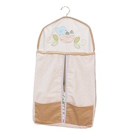 Nurture Imagination Nesting Birdies Diaper Stacker - Rustic, Beige, 2 Compartments, Holds 72 Small Diapers