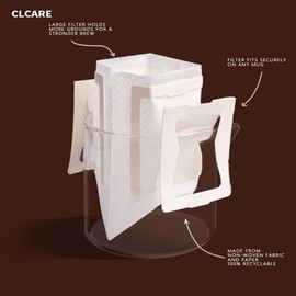 Portable Coffee Filter Paper Bag 50pcs Hanging Ear Drip Coffee Bag Single Serve Disposable Drip Coffee Filter Bag Perfect for Travel, Camping, Home, Office