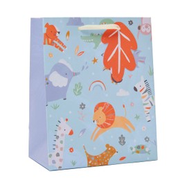 UK Greetings Medium Gift Bag for Baby Boy/New Parents - Cute Animals Design