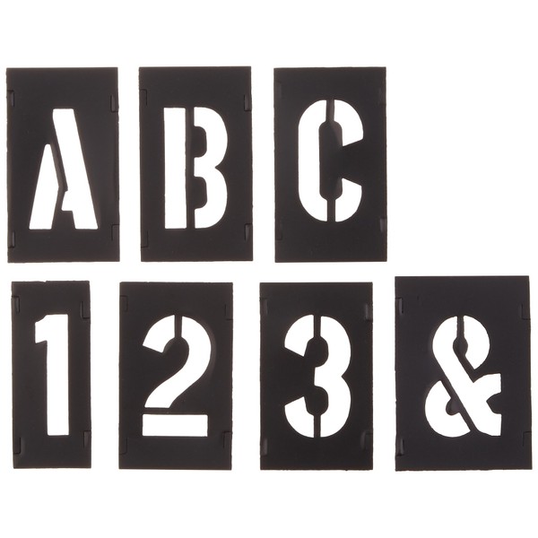 CH Hanson 10190 2inch Plastic Letter and Number 138 Piece Interlocking Stencil Set, Black