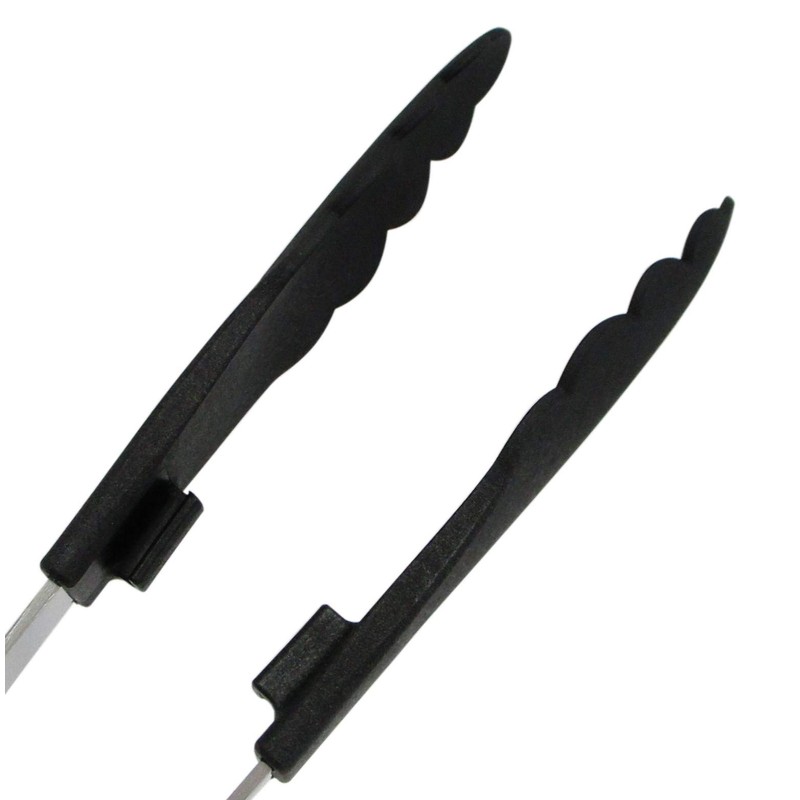 PRO SERIES Anti-Bacterial Heat Resistant Stopper Multi-Tongs, Large, Black