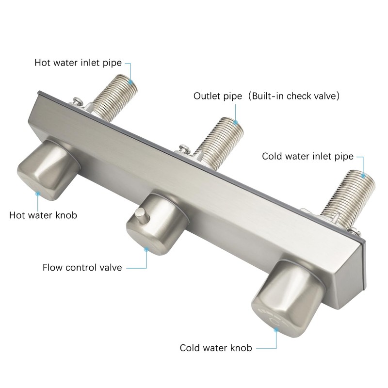 G-Sunny Metal Mobile Home/RV Shower Faucet,Two Handle Metal Shower Faucet