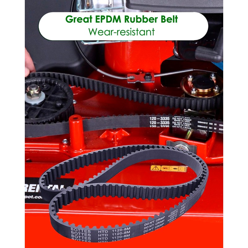Pre-Installed Bearings 131-4529 Idler Pulley and 120-3335 Mower Belt Kit