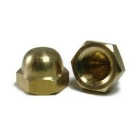 1/4"-20 Acorn Cap Nuts, Solid Brass, Grade 360, Plain Finish, Qty 25 - by Fastener Depot, LLC