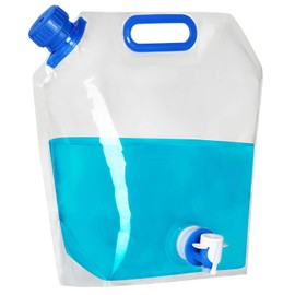 Collapsible Water Container, 1.3Gal BPA Free Food Grade Clear Plastic Water Jug With Spout for Sport Camping Riding Hiking, Foldable Emergency Water Bottle (5L)