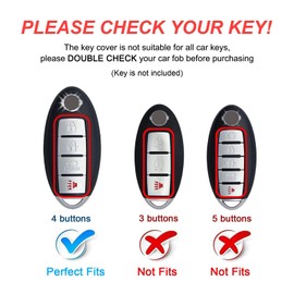 Montague Key Fob Cover for Nissan with Keychain Accessories, Premium Soft TPU Full Protection Key Case for Altima Rogue Sentra Maxima Pathfinder Frontier Titan 4-Buttons Smart Key Shells (Blue)