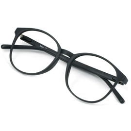 Gafas de bloqueo de luz azul para mujeres/hombres, antifatiga visual, lectura de computadora, anteojos de TV, elegante marco ovalado, antirreflejos (negro, sin aumento)