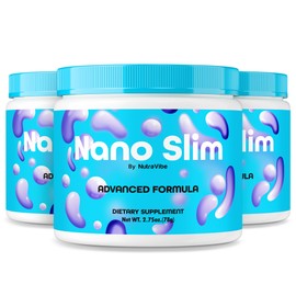 (3 Pack) NanoSlim – Premium Powder Formula with Natural Ingredients to Help Maintain Vital Energy, Active Body and Support a Healthier Lifestyle, Just 1 Scoop for a Better You (90 Servings)