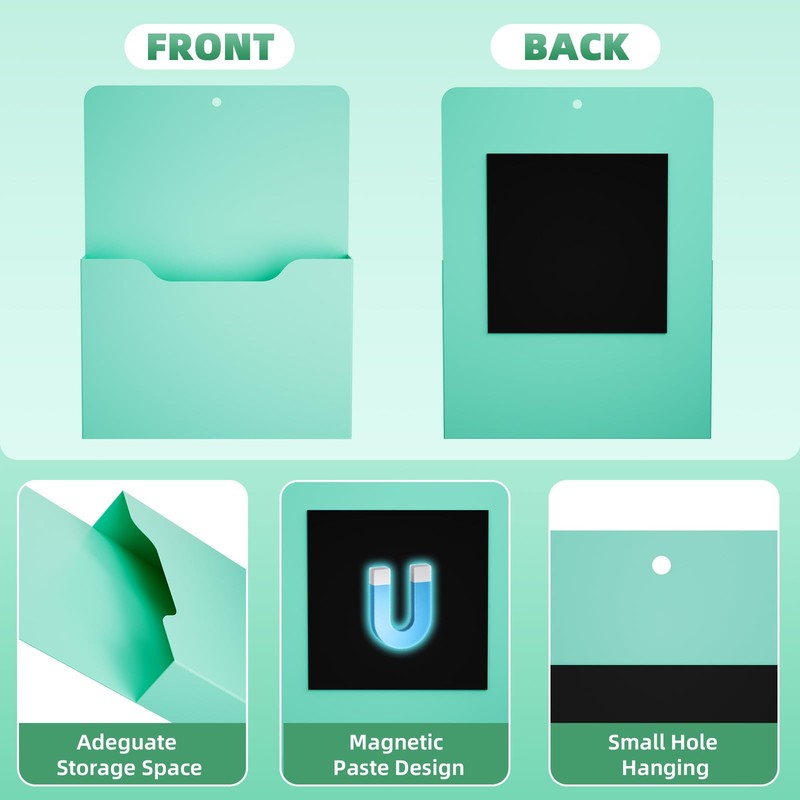 Marbrasse 2 Pack Magnetic File Holder - Paper Holder, Pocket