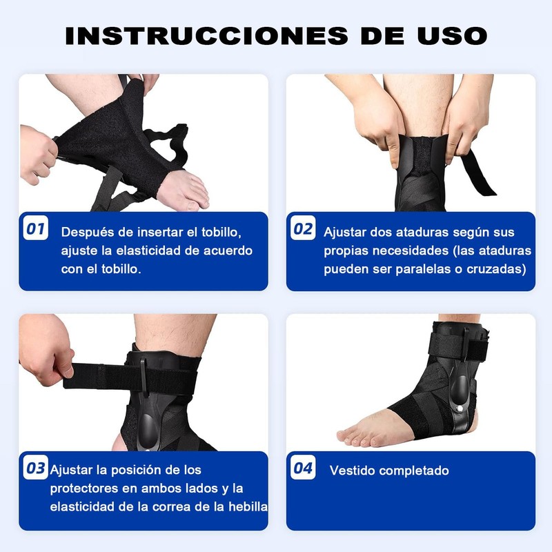Soporte de Tobillo,tobilleras Deportiva de Compresi?n Ajustable, Negro, M