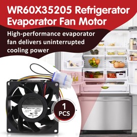 WR60X35205 Refrigerator Evaporator Fan Motor Fits for GE, Replaces WR60X29099 WR60X26281 WR60X20880 WR60X24723 AP6997194 PS16226575
