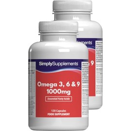 Omega 3, 6 & 9 1000mg - 240 Kapseln - Versorgung für bis zu 80 Tage - Simply Supplements