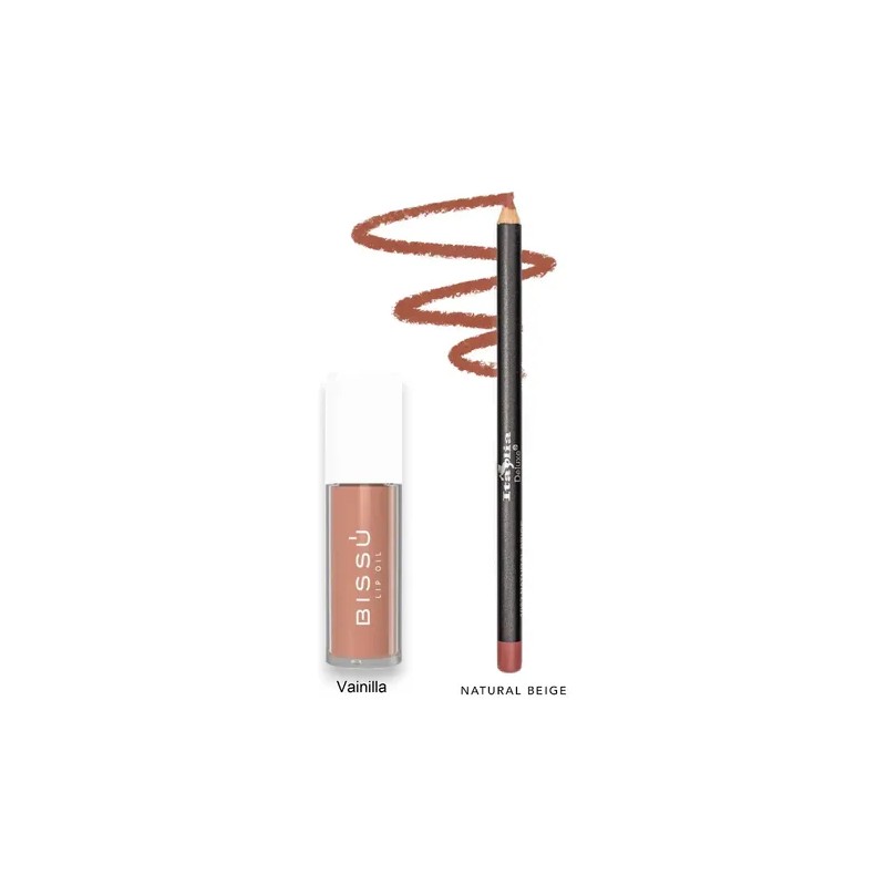 Lip Combo Brillo Lip Oil Bissu + Delineador Italia Deluxe