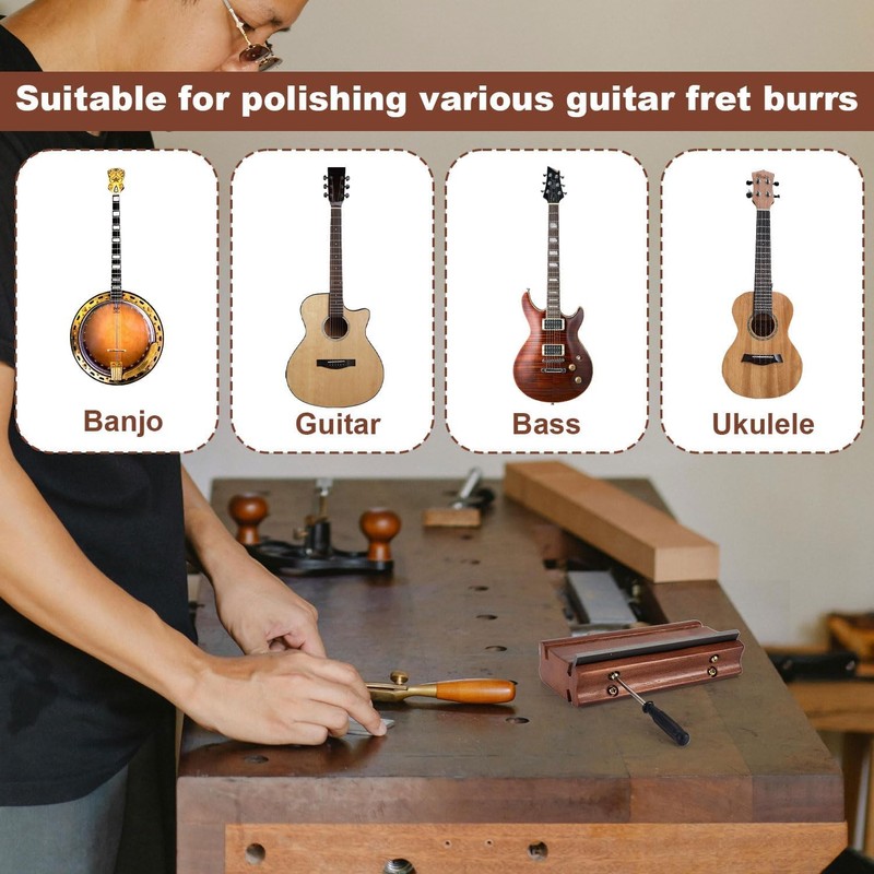 Wzenclave Fret End Beveling File 3/23/35 Degree 3-in-1 Guitar File