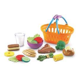 Learning Resources New Sprouts Dinner Food Basket - 18 Pieces, Ages 18+ Months, Pretend Play Food for Toddlers, Preschool Kitchen for Kids