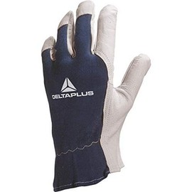 Delta Plus Mens Ct402 Goatskin Leather Glove / Jersey Back Natural-Blue 08