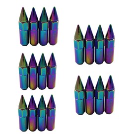 JDMSPEED New Neo Chrome 20PCS M12X1.5 Cap Spiked Extended Tuner 60mm Aluminum Wheels Rims Lug Nuts