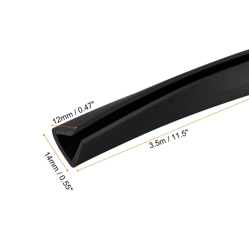 sourcing map U Channel Edge Trim, 11.5ft Length Rubber Guard