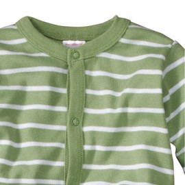 wellyou, Pyjamas for Boys and Girls, One-Piece Long Sleeve, Baby Children, Striped, Ringed, Fine Rib, 100% Cotton, Size 56-134, Made in Europe, Green White
