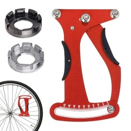 BNGXR Spoke Tension Meter, Bicycle Spokes Tension Meter, Bicycle Spoke Tensioner Adjustment Tool with 2 Spoke Wrenches, Perfect for Bicycle Tyres Spoke Manufacturing or Correction