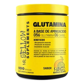 Glutamina Mr. Yellow en Polvo Sabor Mango de 500 g                                                                                                    