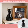 Duuclume Handcrafted Ceramic Cat Urn for Ashes,Cat Statue Funeral Memorial