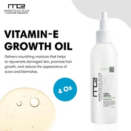 Marcella Ellis Marcella Ellis Vitamin E Super Growth Oil with Almond, Olive, Sesame & Avocado Oils C 100% Natural Hair & Scalp Treatment for All Hair Types C Vegan, Organic, Non-GMO, 4 oz