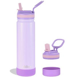 Insulated Stainless Steel Water Bottle with Straw, Ceramic-Lined, BPA-Free & Leak-Proof, 24 oz, Sparkling Lavender