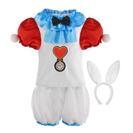 ReliBeauty Bunny Costume White Rabbit Kids Wonderland for Boys and Girls Easter Costume Toddler,8/140