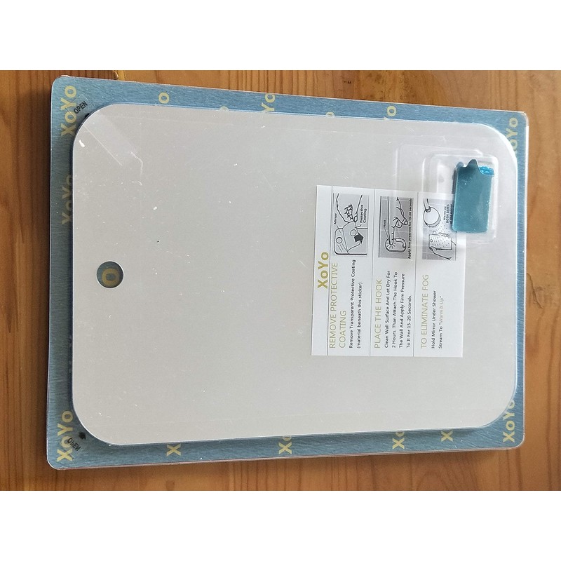 APHUIME XoYo-Large Fogless Shower Mirror （11inX7.48in）, Includes 1 Adhesive Hooks,