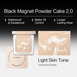 [2.0]CARSLAN Black Magnet Soft Focus Powder, 24H Longlasting Translucent Pressed Setting Powder, Oil Control, Waterproof, Sweatproof, Poreless Powder:_04 Light Beige For Dry/Combo Dry Skin