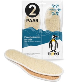 biped 2 Pairs of Insoles with Real Sheep's Wool and Natural Cork - Warm and Insulating - Natural Thermal Wool Shoe Insoles for Winter Shoes and Boots z2736 - beige, size: 40