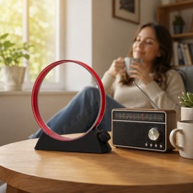 AM/MW Loop Antenna for Radio Reception – Adjustable Direction Portable Metal Antenna for Home & Desktop Radios