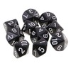 10PCS Polyhedral D10 Dice Acrylic 10 Sided Game Dice for