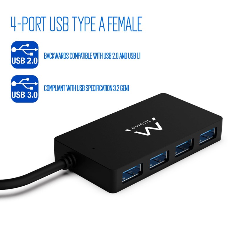 HUB USB EWENT 4 PUERTOS/ USB 3.1 GEN 1 #3012