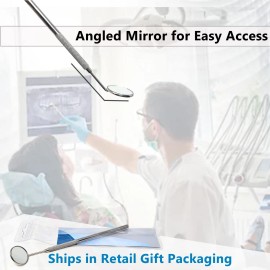 A2Z SCILAB 6.5 Inch Stainless Steel Beauty Mirror with Knurled Handle Compact and Durable