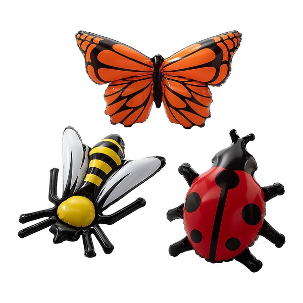 Fun Express 23 3/4" – 30" Inflatable Ladybug, Bee &