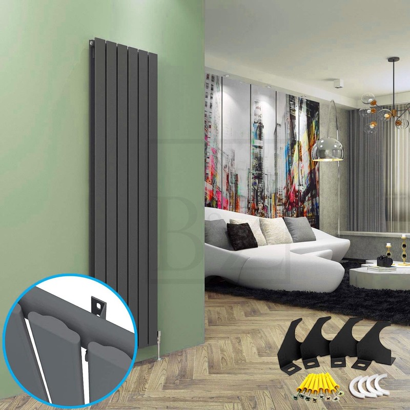 Designer Vertical Column Single Arm Universal Radiator Brackets (65 mm,