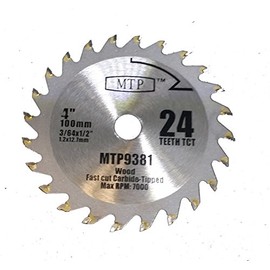 MTP TM 4" 100mm Carbide 24 Tooth Blade for Dremel Table Saw 580 580-2 588 1/2 Arbor TCT 4 Inch 1/2" arbor for Mighty Mite