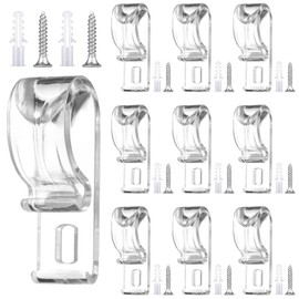 Barydat 20 Sets Roller Shade Clear Safety Chain and Cord Guide Curtain P Clip Blind Cord Holder Fixation Hook Bead Chain Tension Device with Screws for Roller Vertical and Roman Shades