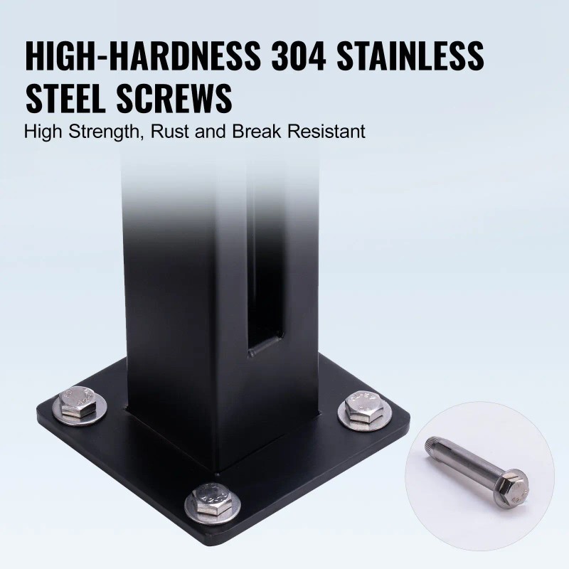 41.34\" Height Glass Railing Bracket 0.39\"-0.47\" Thickness Tempered Glass 304