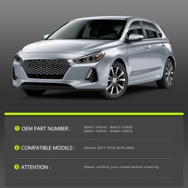 Gaogsiy Exterior Door Handles(4PS with Cover Cfits Elantra 2017 2018 2019 2020, Front and Rear Side Replace 82651-F0010,82651-F2010