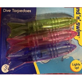 Splash Swim Light Up Dive Torpedos LED 3 Pack For Pool Summer Fun