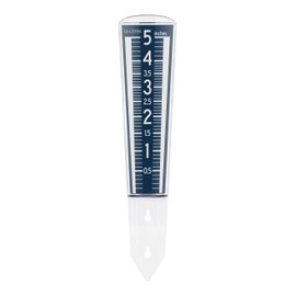 La Crosse 704-1531B-INT Large Magnifying Easy Read 5-Inch Capacity Acrylic Rain Gauge in Navy Blue