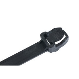 Gardner Bender 47-121UVB Releasable Cable Tie, 21 inch, 175 lb, Electrical Wire and Cord Management, Nylon Zip Tie, 3 Pk, UV Resistant Black