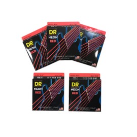 DR Strings Guitar Strings Electric Neon Red 11-50 Heavy 5 Pack